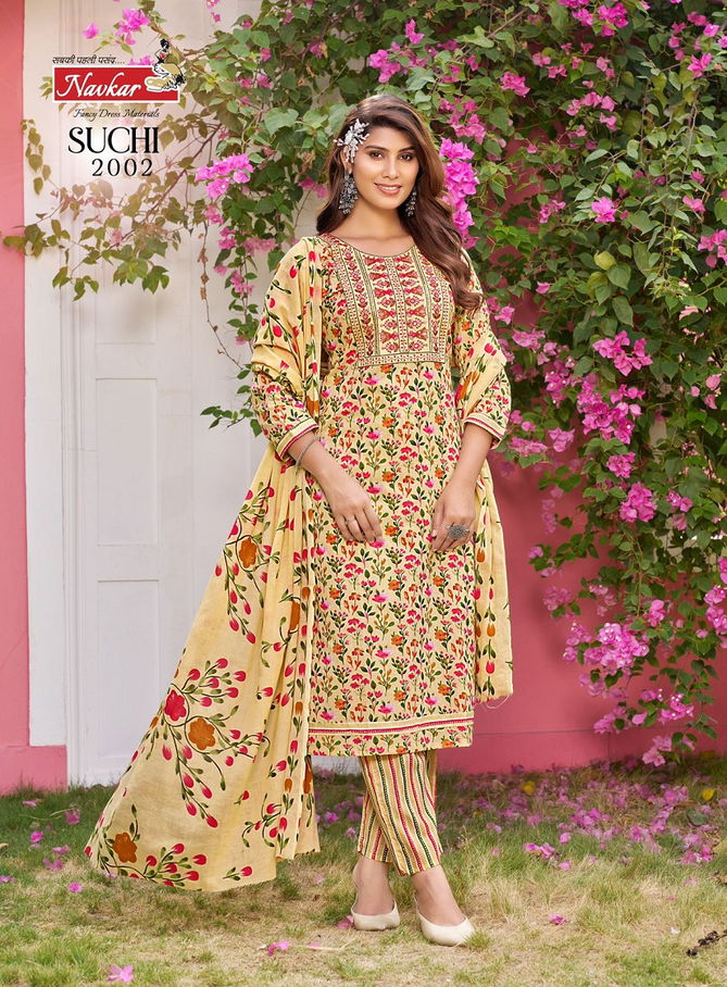 Suchi Vol 2 By Navkar Embroidery Cambric Cotton Printed Kurti With Bottom Dupatta Wholesale Online